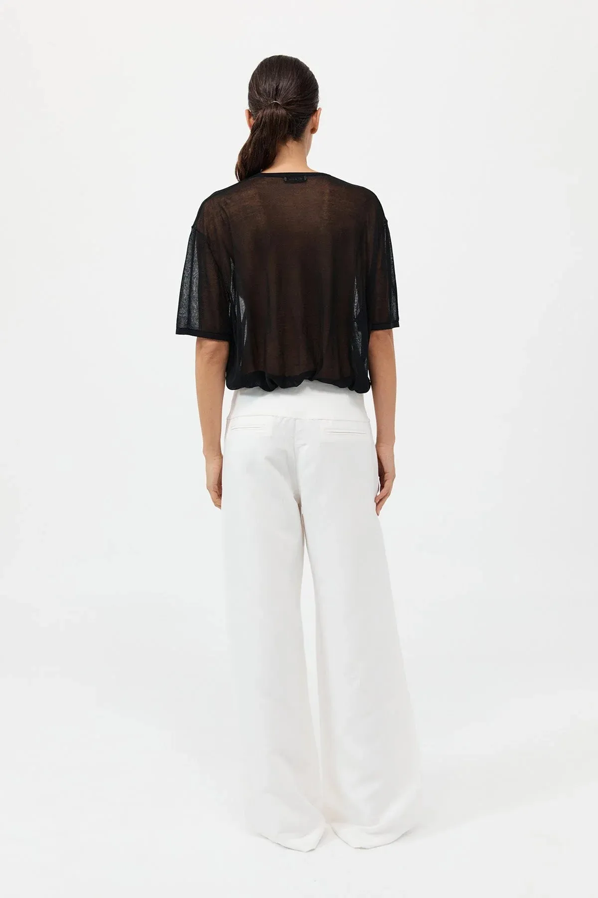 SHEER OVERSIZED TEE BLACK