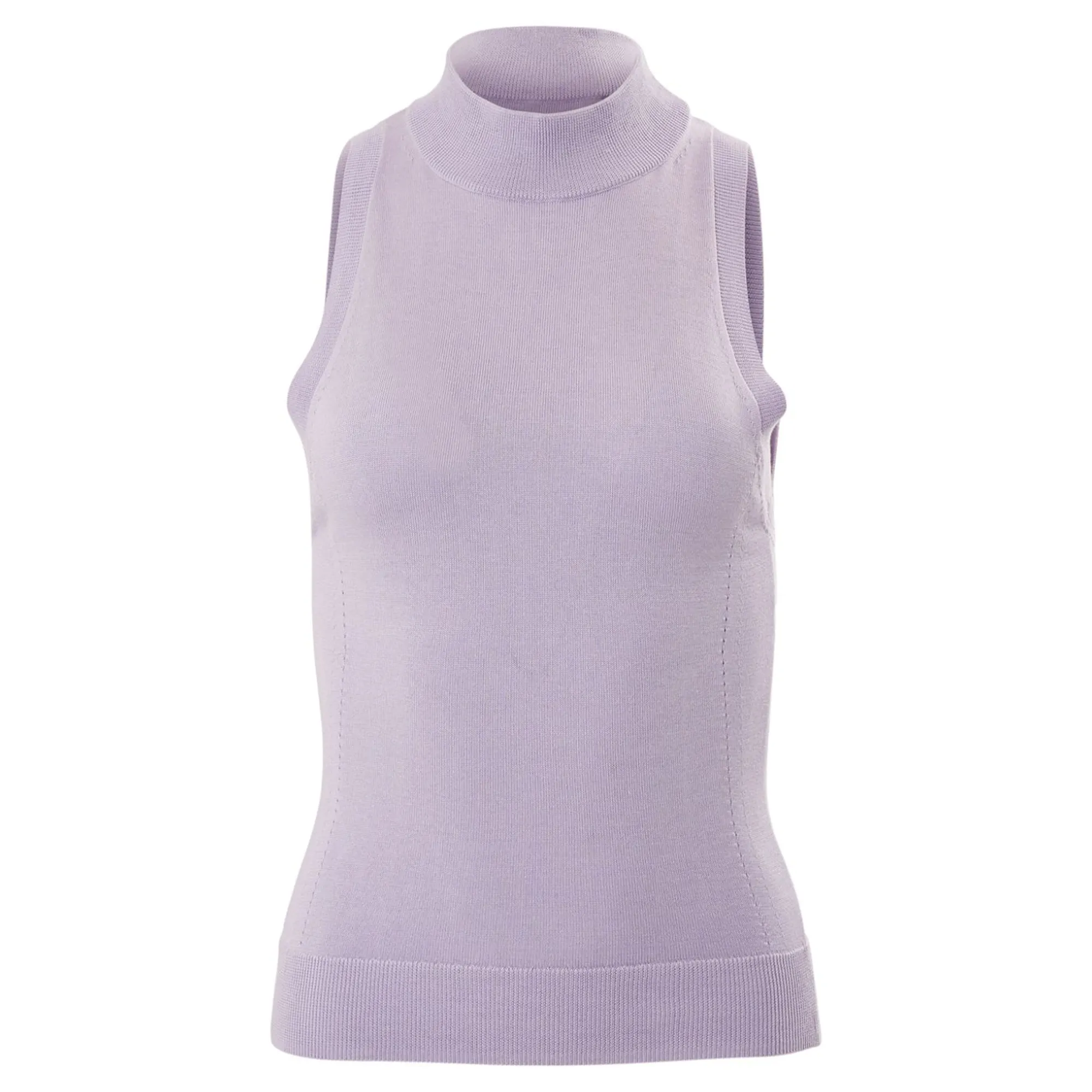 Sleeveless Turtle Neck Knit Top