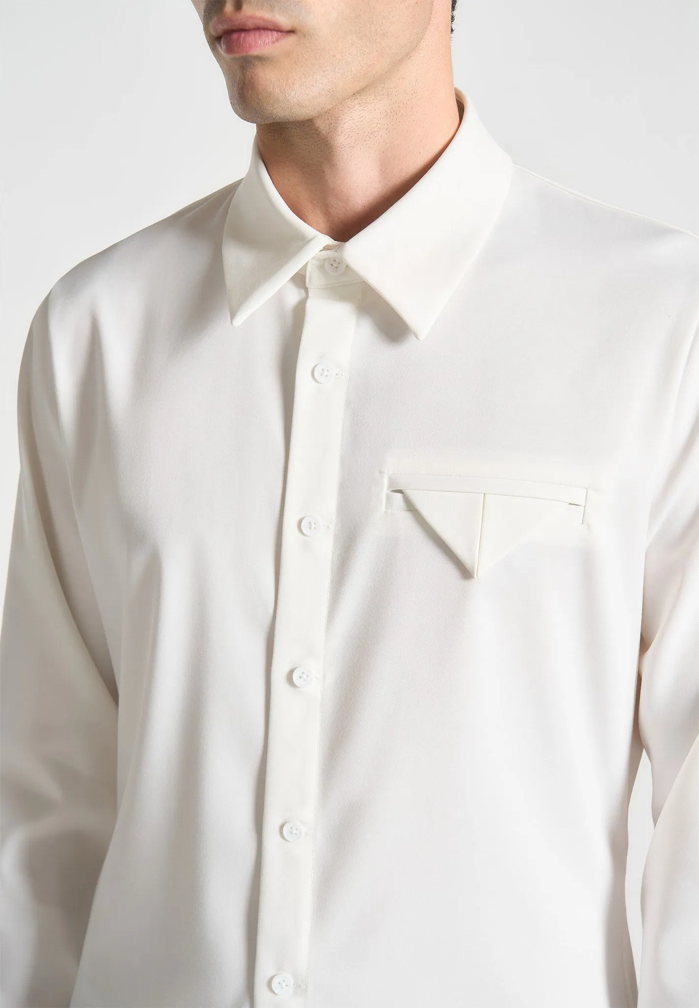 Slim Fit Tailored Stretch Shirt - White