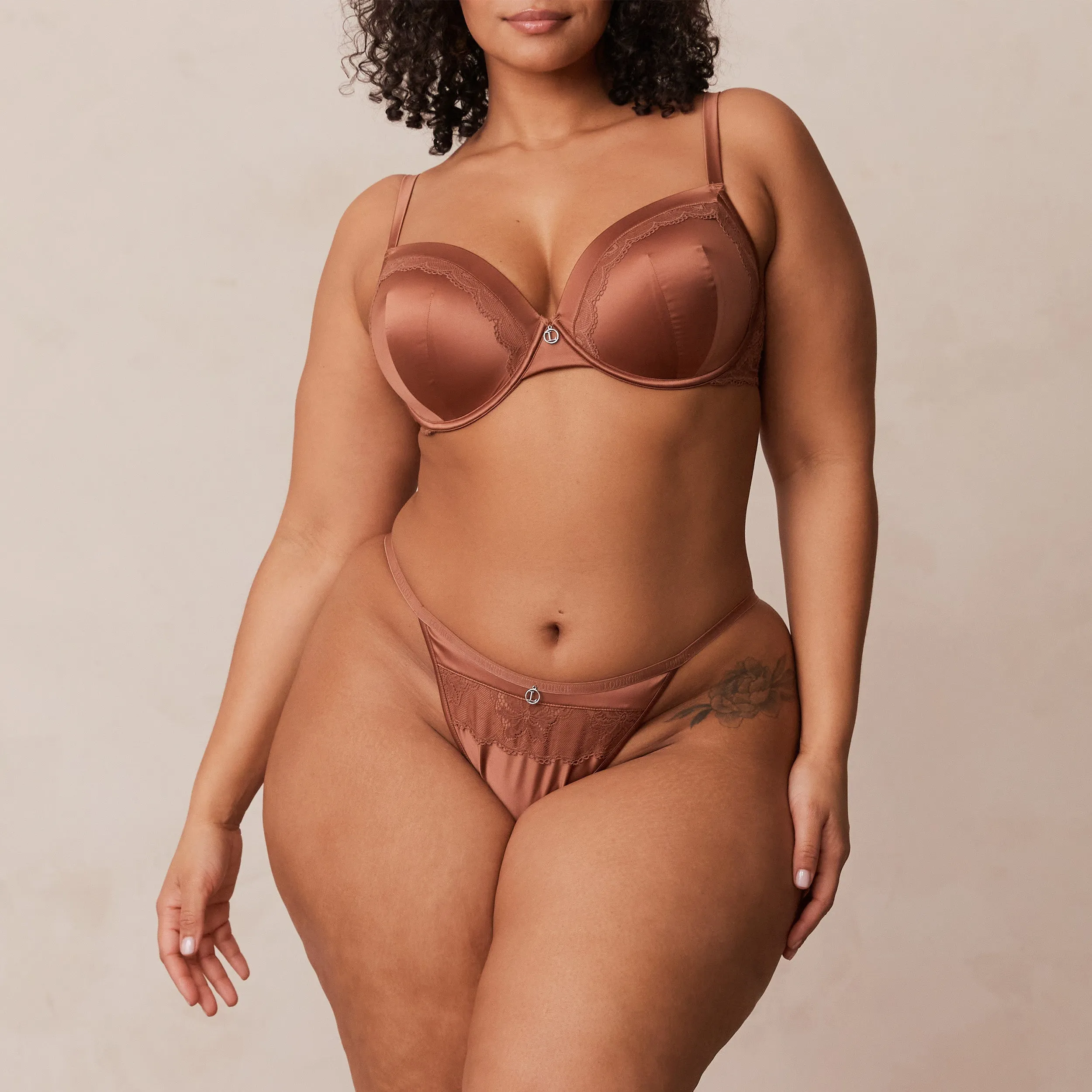Soft Satin T-shirt Bra  - Mocha