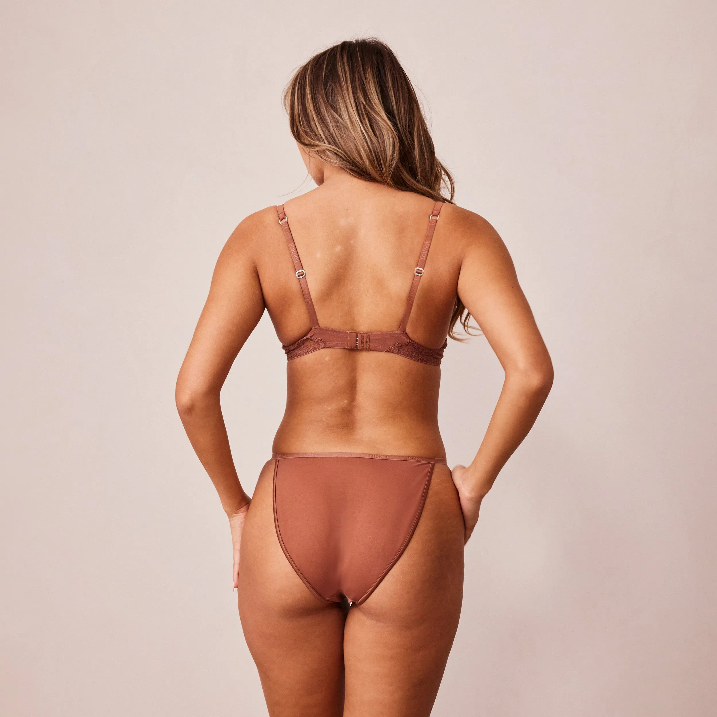 Soft Satin T-shirt Bra  - Mocha