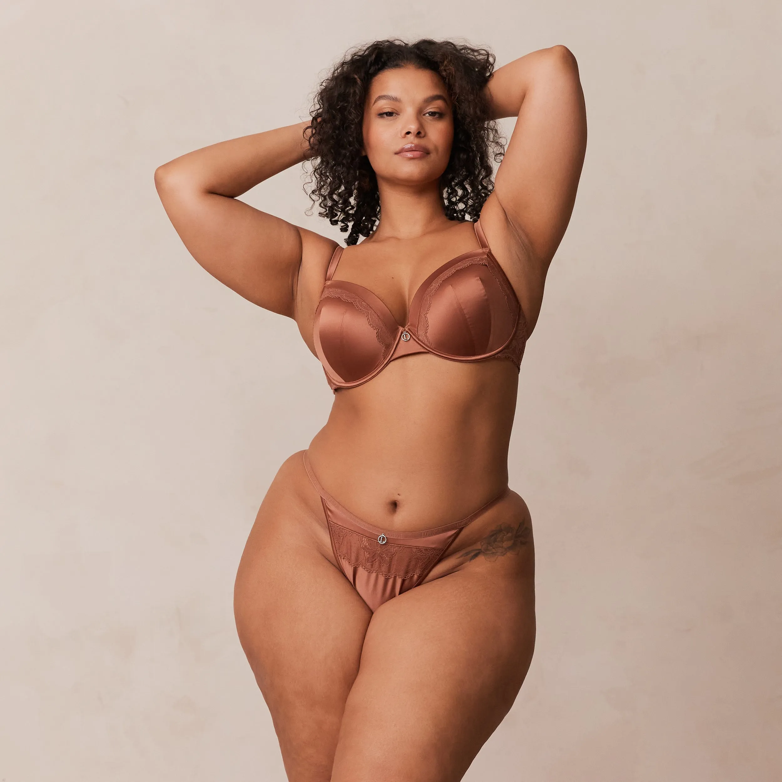 Soft Satin T-shirt Bra  - Mocha