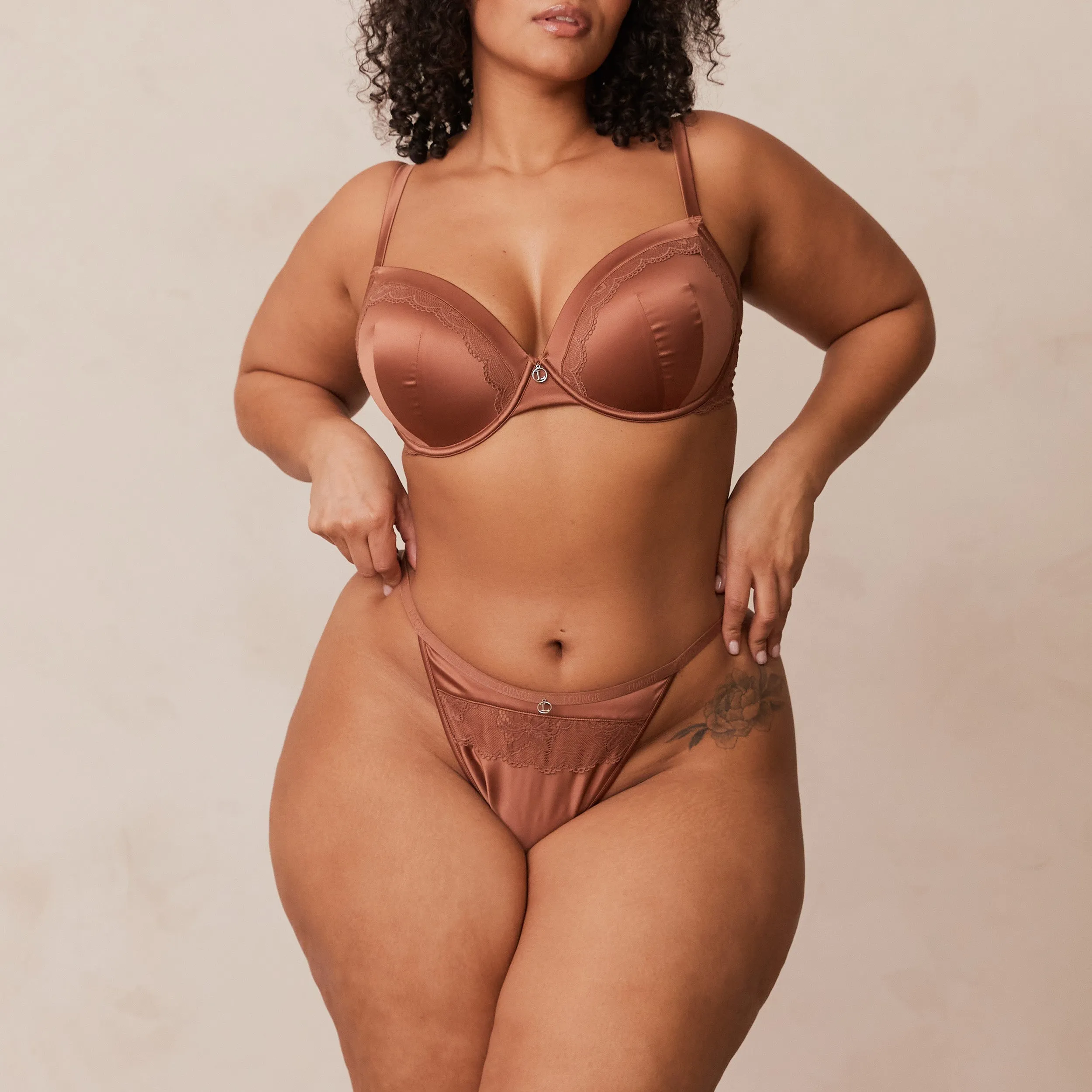 Soft Satin T-shirt Bra  - Mocha