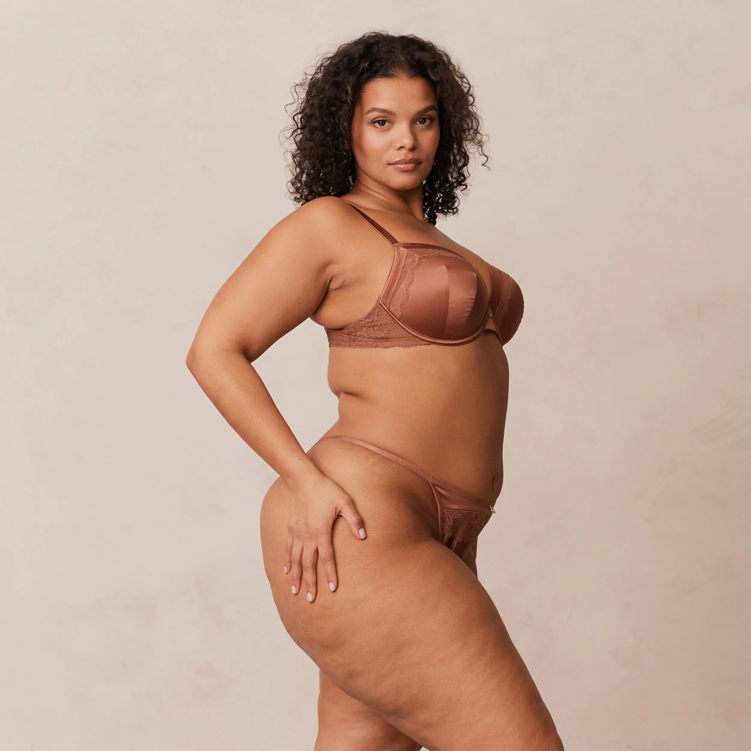 Soft Satin T-shirt Bra  - Mocha
