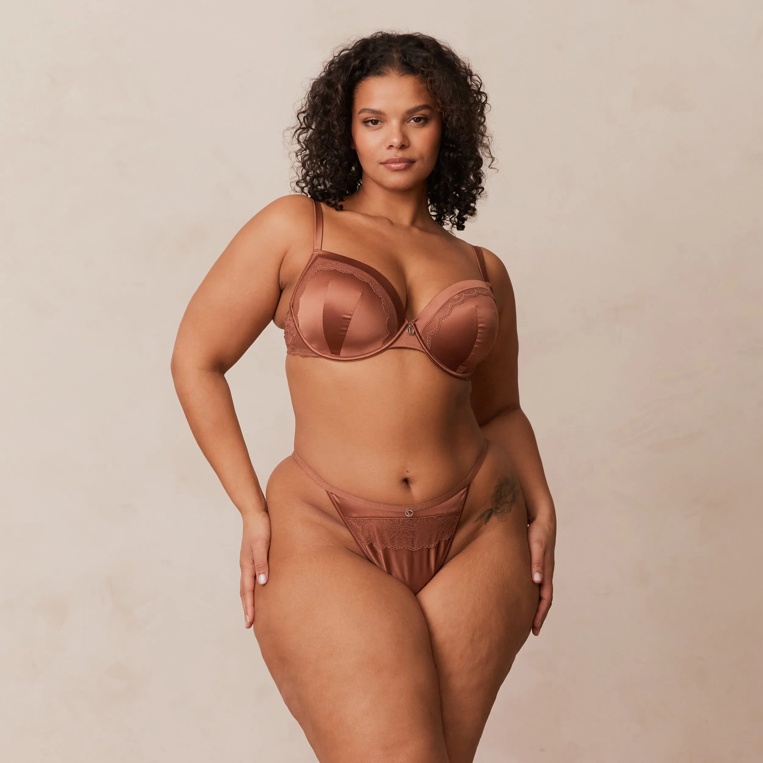 Soft Satin T-shirt Bra  - Mocha