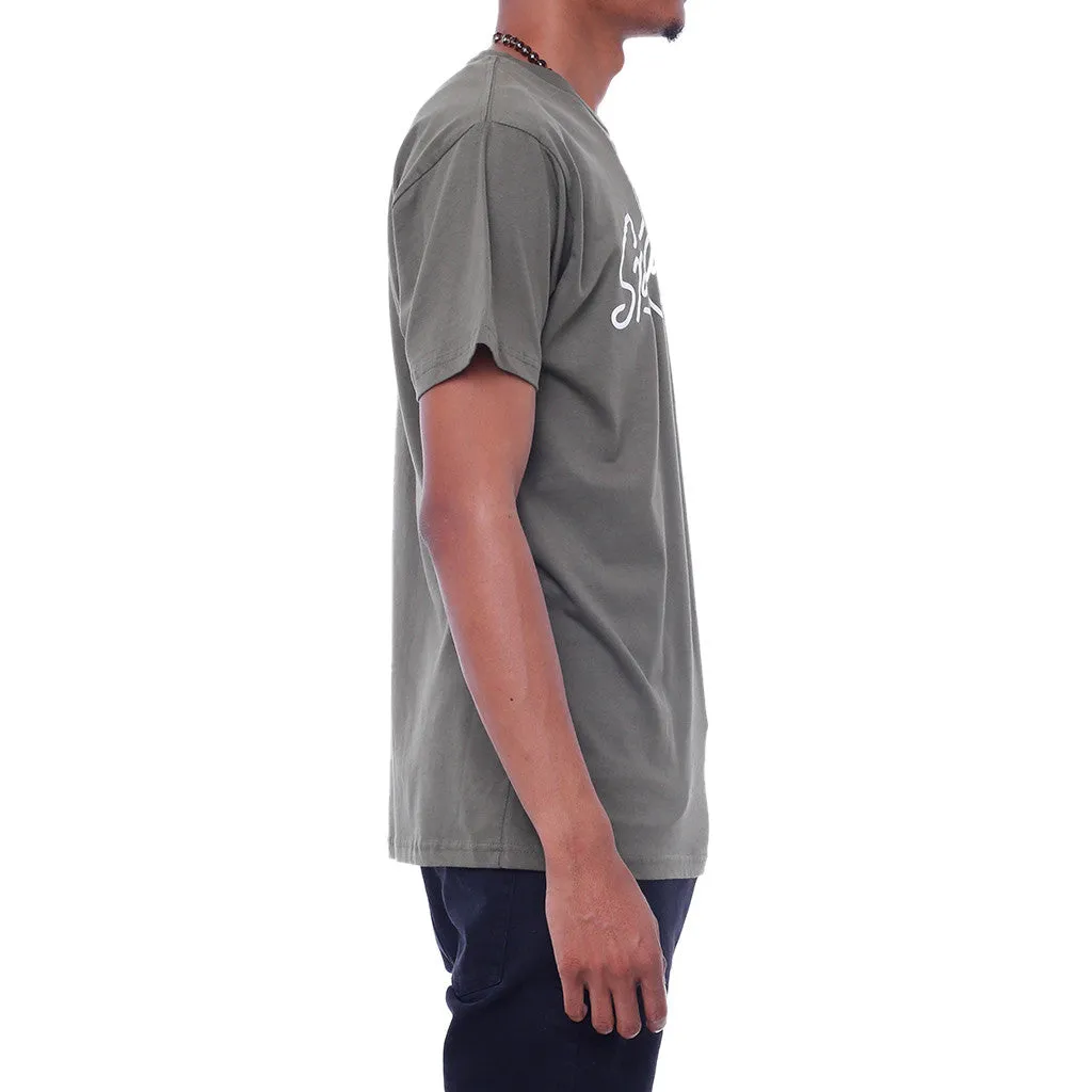 Spaghetti Letters T Shirt Olive