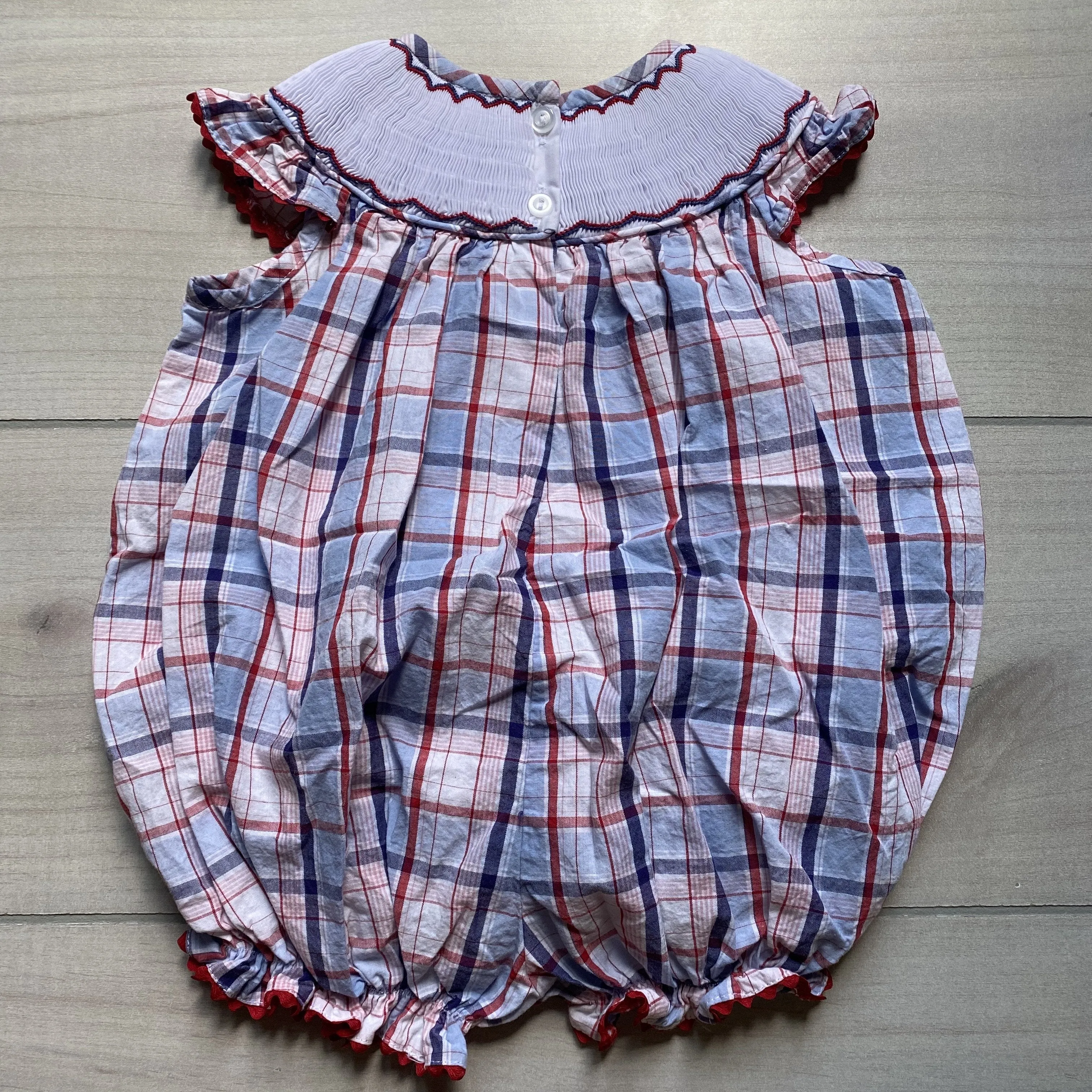 Stellybelly Crab Smocked Bubble Romper