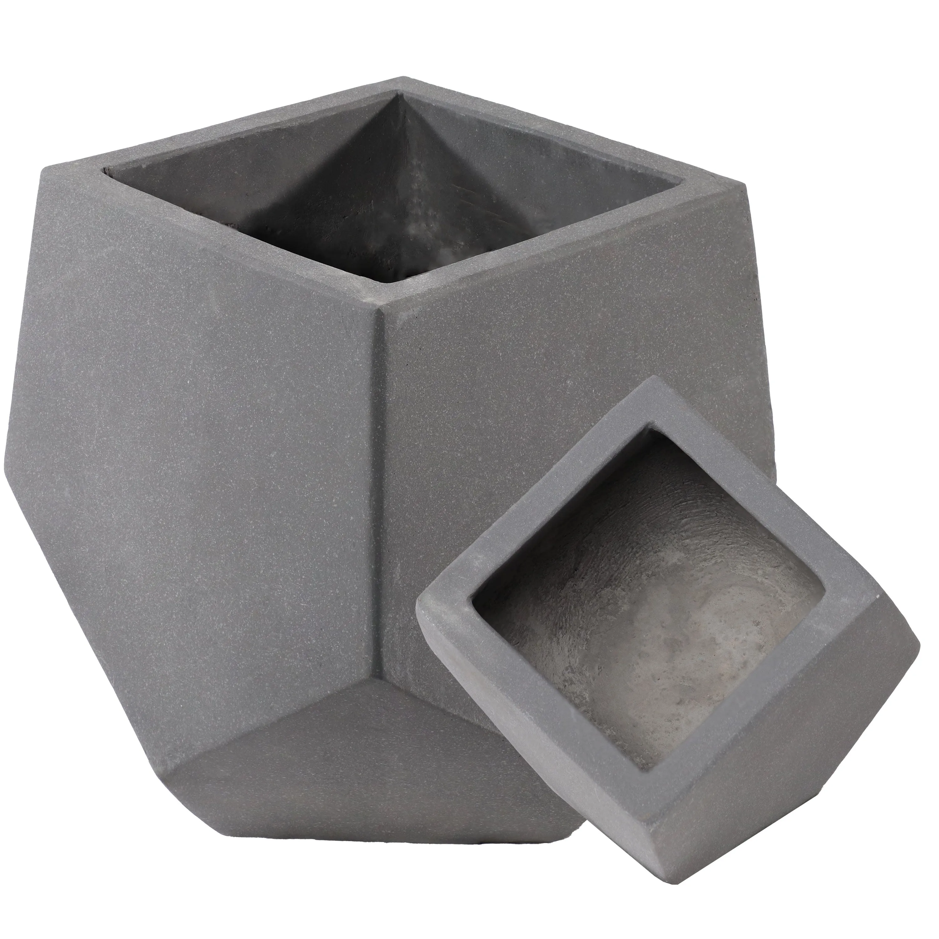 Sunnydaze Outdoor Concrete Planter Set - Moondust