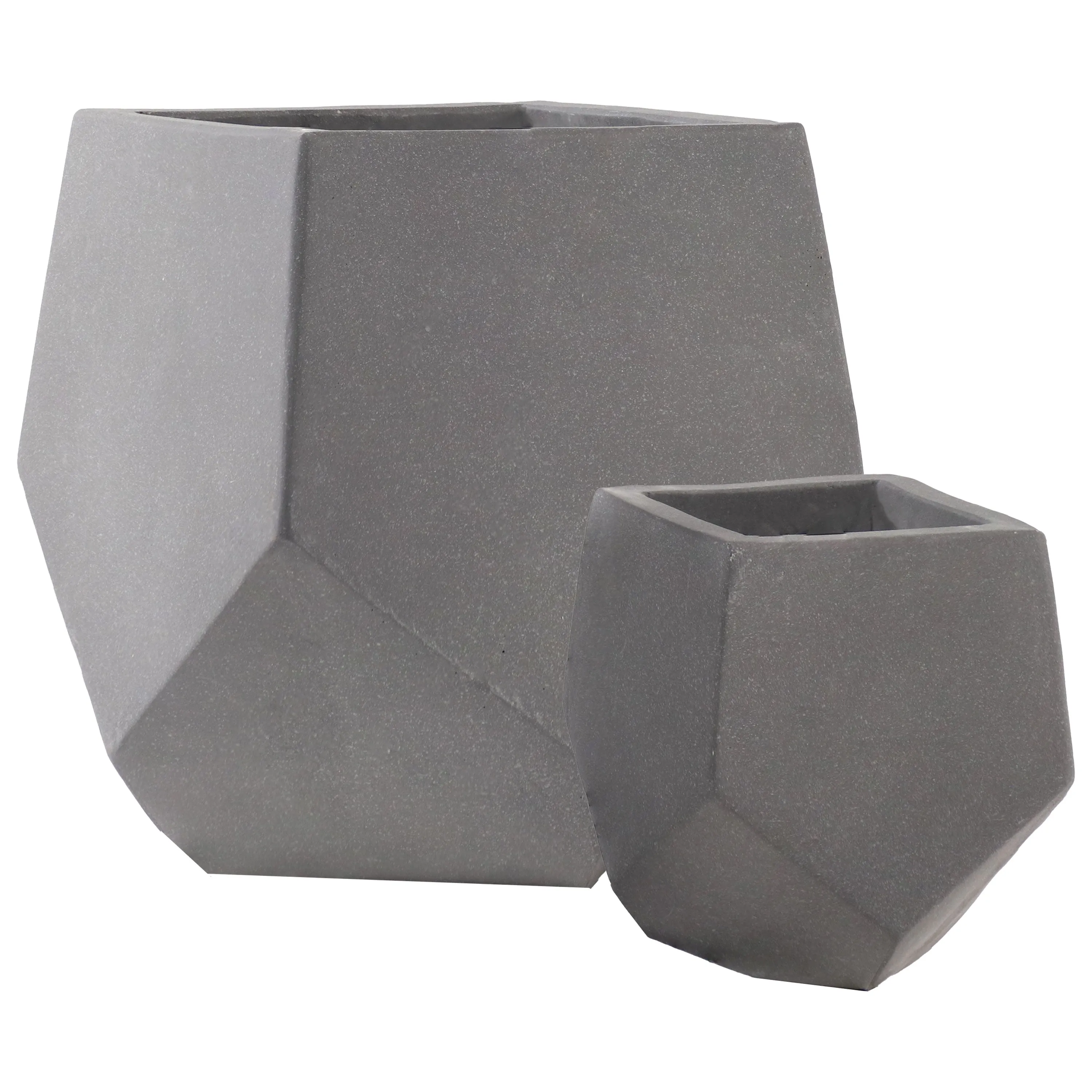 Sunnydaze Outdoor Concrete Planter Set - Moondust