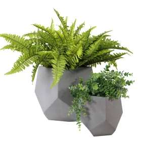 Sunnydaze Outdoor Concrete Planter Set - Moondust