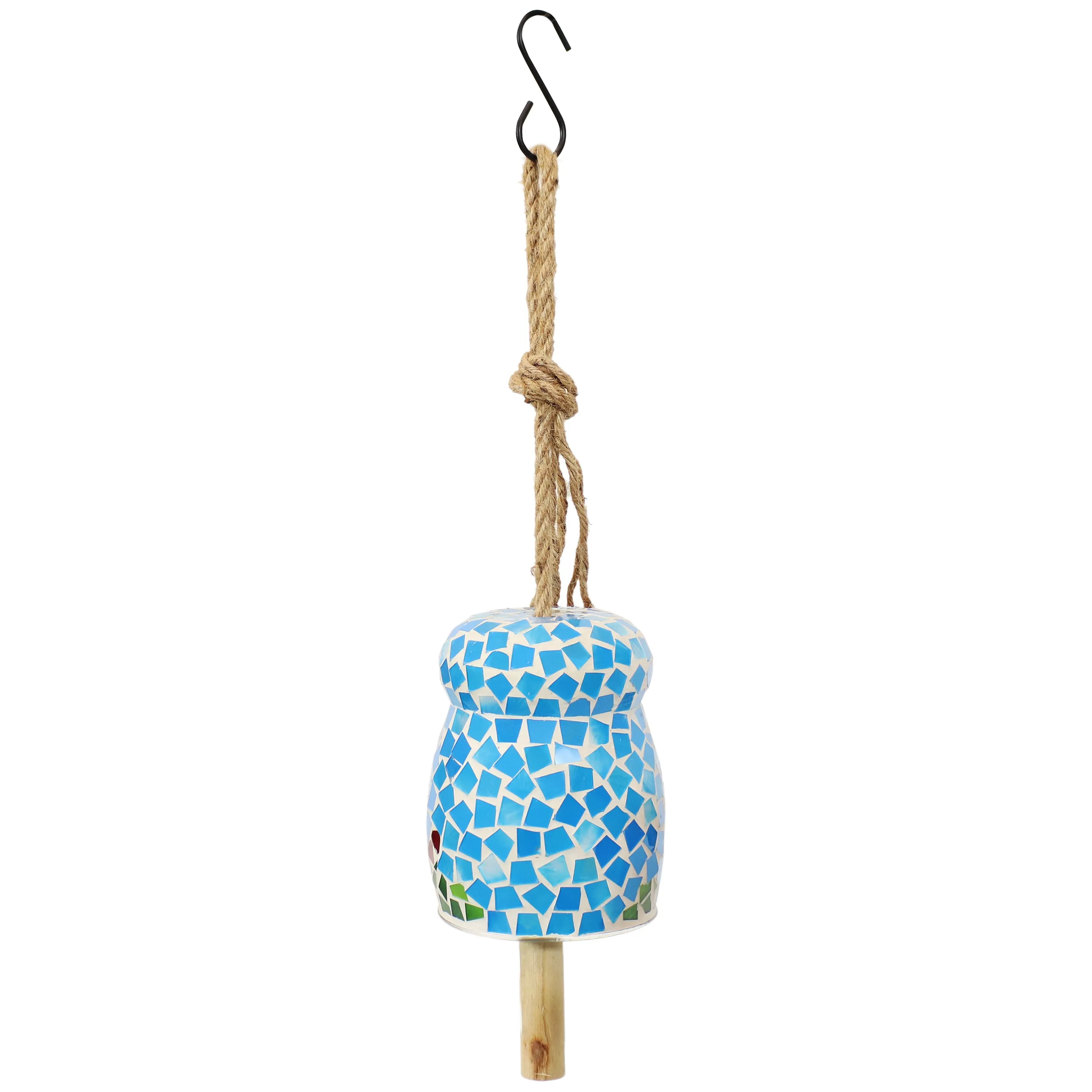 Sunnydaze Spring Flowers Mosaic Glass Wind Chime Bell