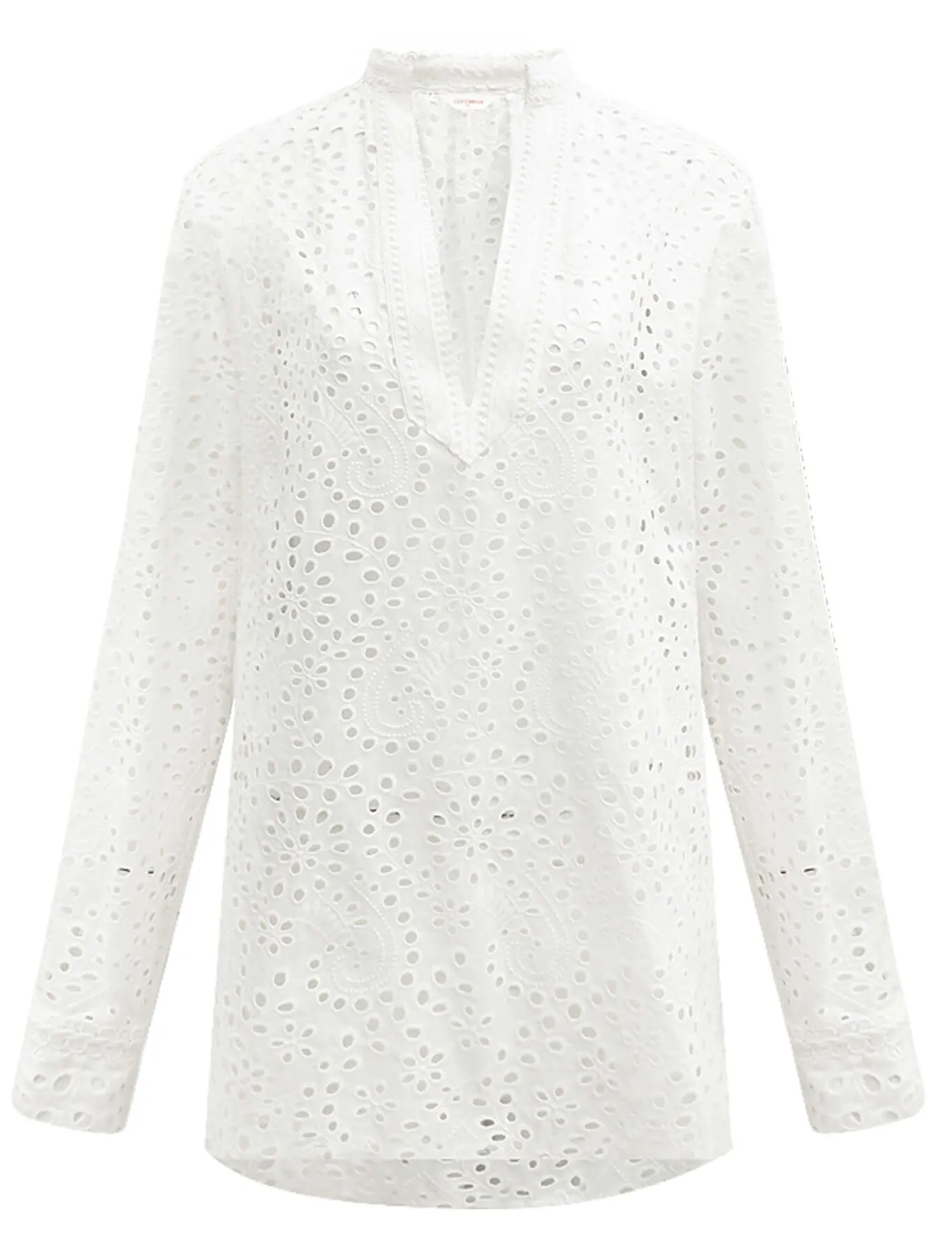 Sweet French Lace Cutwork White Cotton Shirt