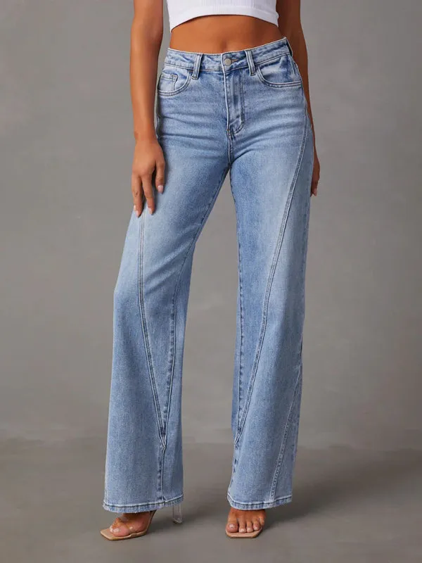 TEEK - Loose Spliced Wide Leg Jeans