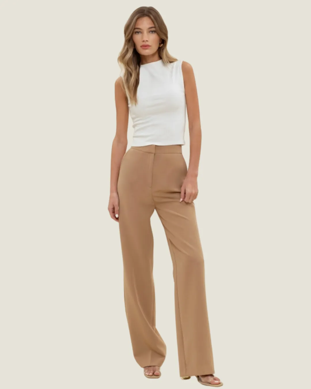 The Amelia: Mock Neck Sleeveless Cropped Top