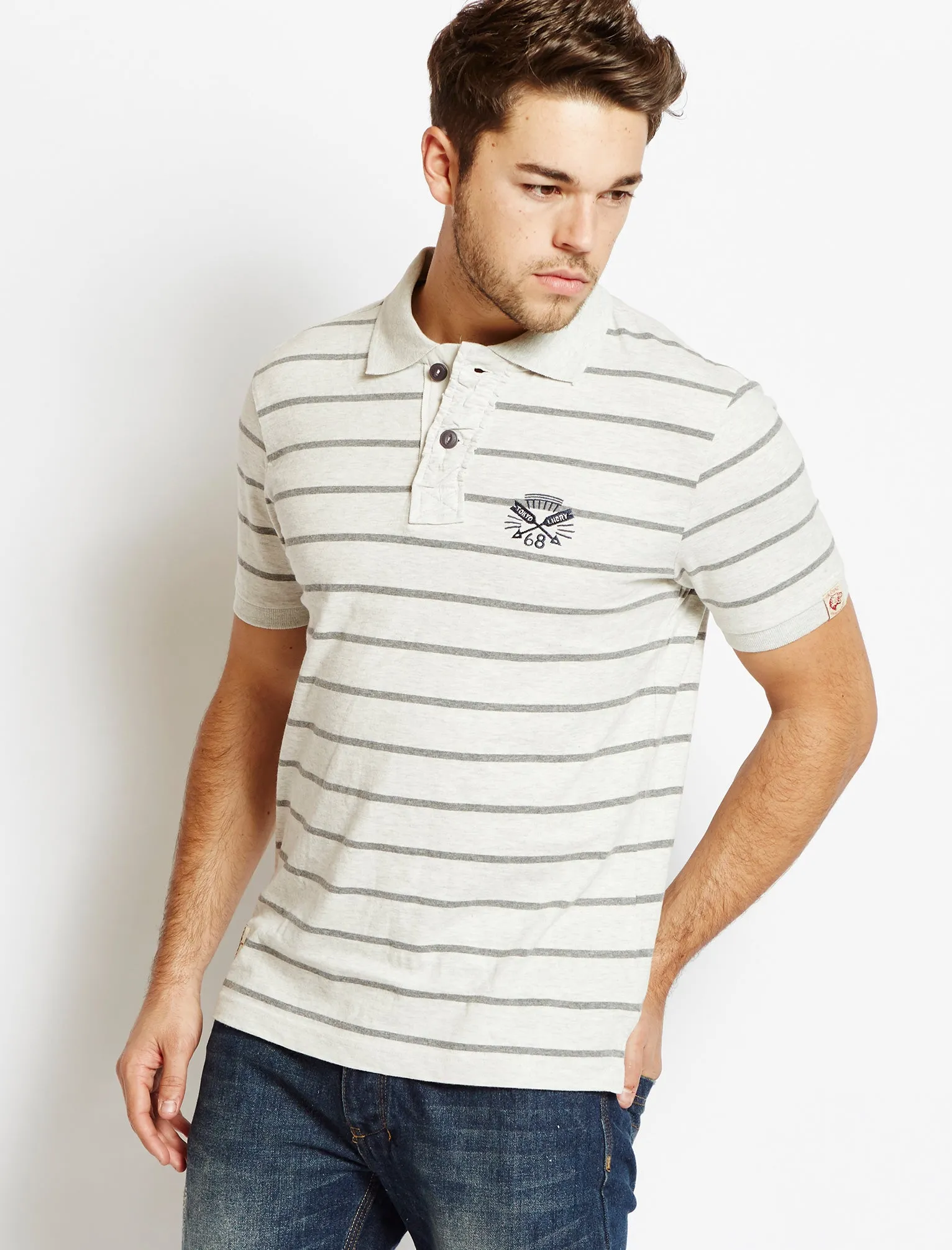 Tokyo Laundry Hanska grey polo shirt