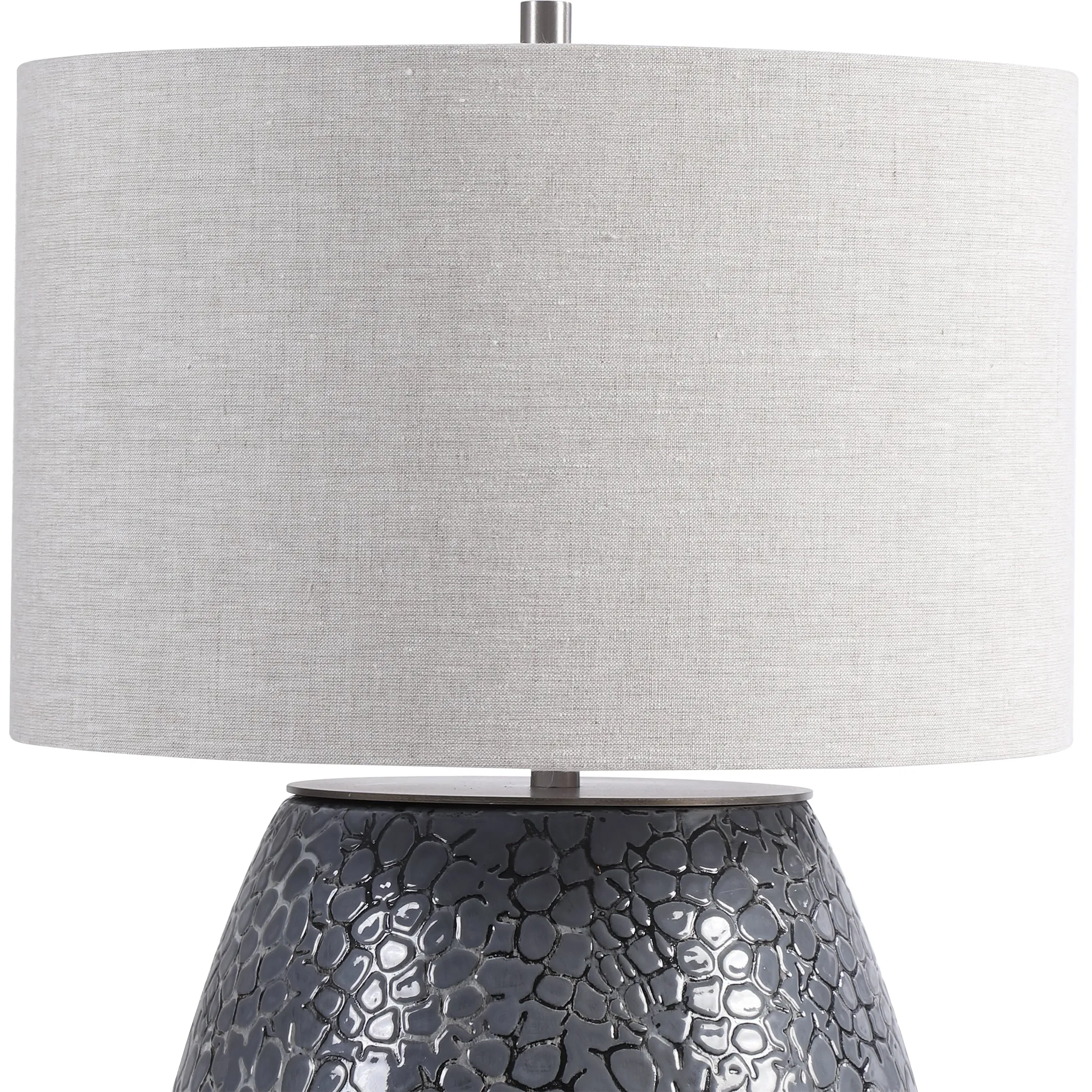 Uttermost Pebbles Metallic Gray Table Lamp