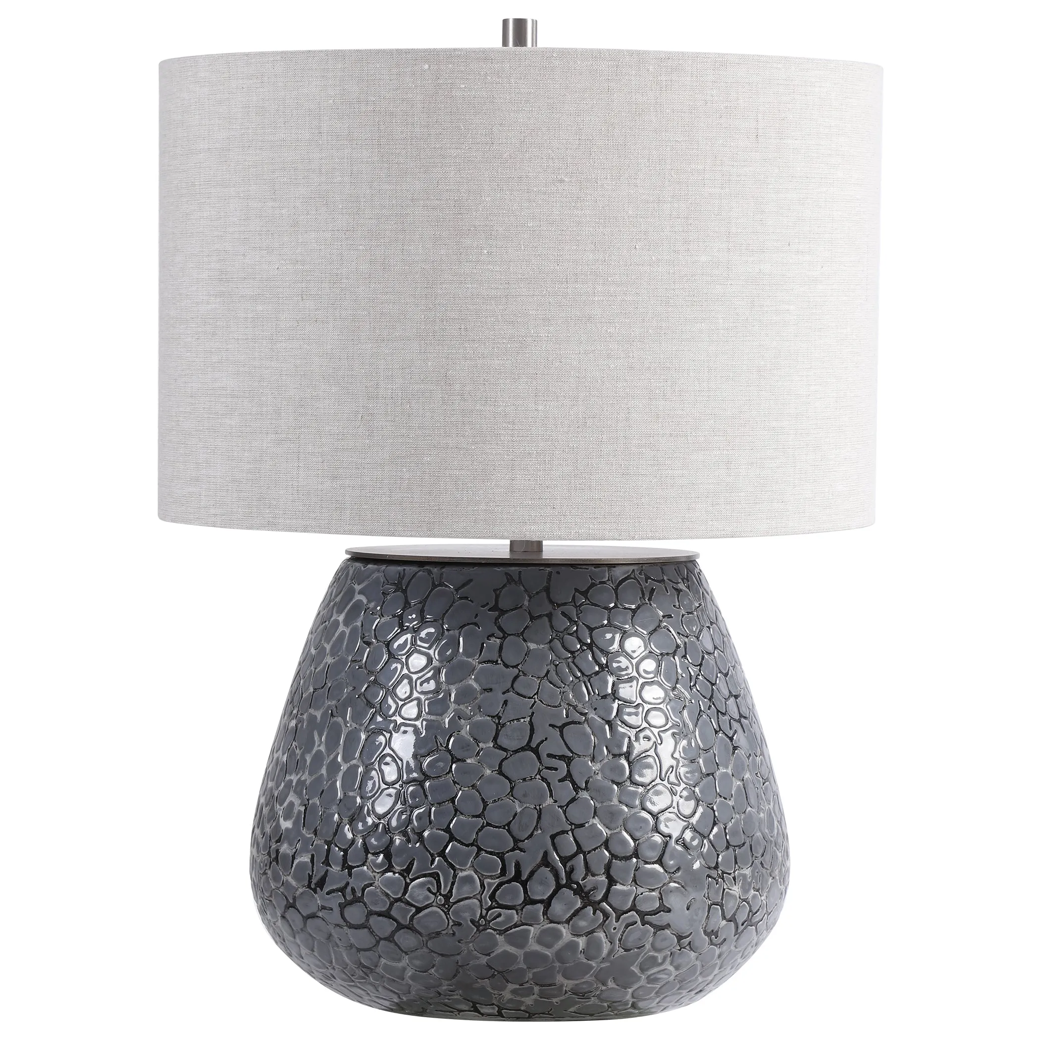 Uttermost Pebbles Metallic Gray Table Lamp