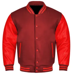 Varsity Jacket - Maroon Red