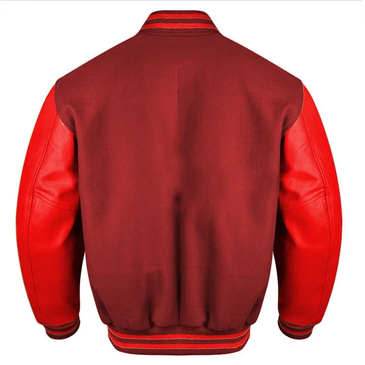 Varsity Jacket - Maroon Red