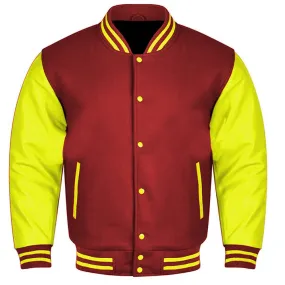 Varsity Jacket - Maroon Yellow