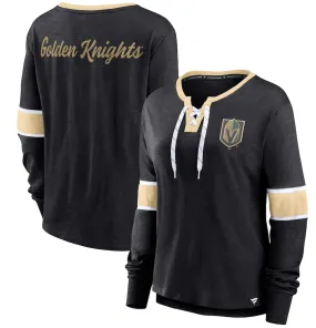 Vegas Golden Knights Fanatics Branded Women's Effervescent Exclusive Lace-Up Long Sleeve T-Shirt - Black