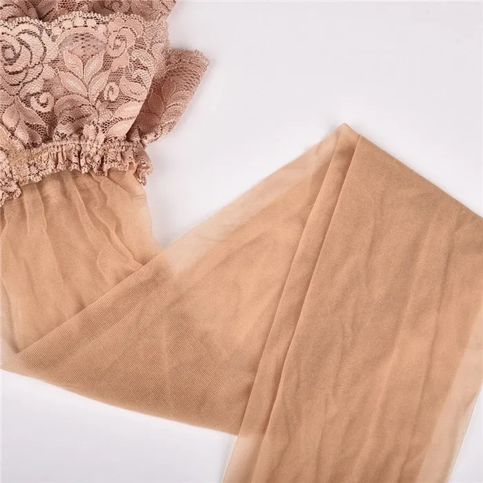 VenusFox Nylon Lace Over knee Sexy Thigh High Stocking Plus Size