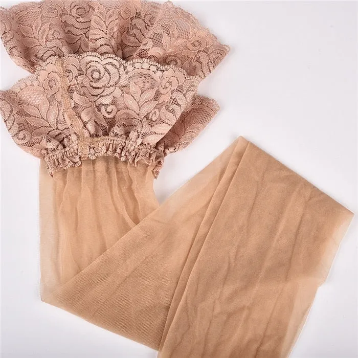 VenusFox Nylon Lace Over knee Sexy Thigh High Stocking Plus Size