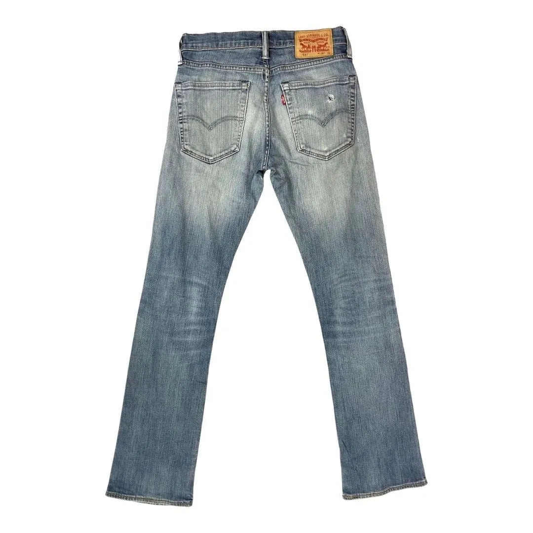 Vintage 90s 00s Blue Levi’s 527  Distressed Bootcut Denim Jeans 28 Waist S