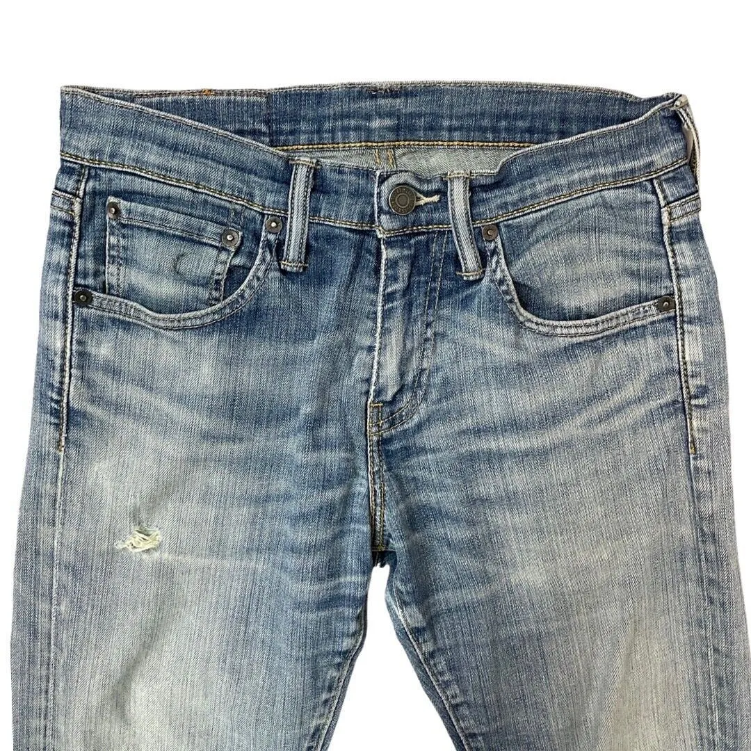 Vintage 90s 00s Blue Levi’s 527  Distressed Bootcut Denim Jeans 28 Waist S