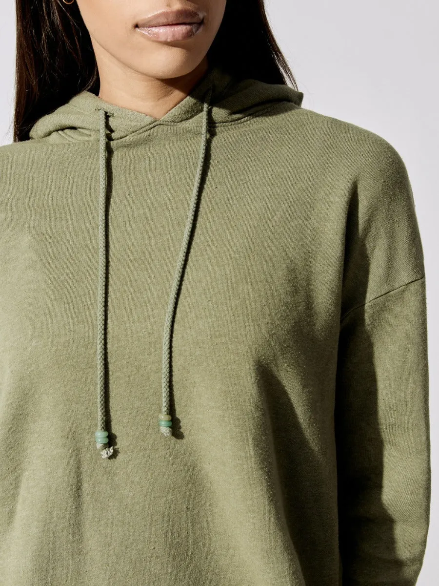 Vintage Fleece Gem Hoodie - Basil With Jade
