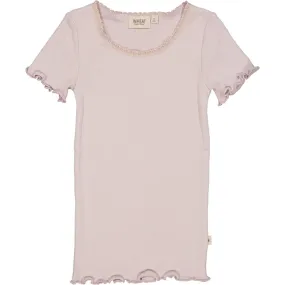 Wheat Soft Lilac Rib Lace T-shirt