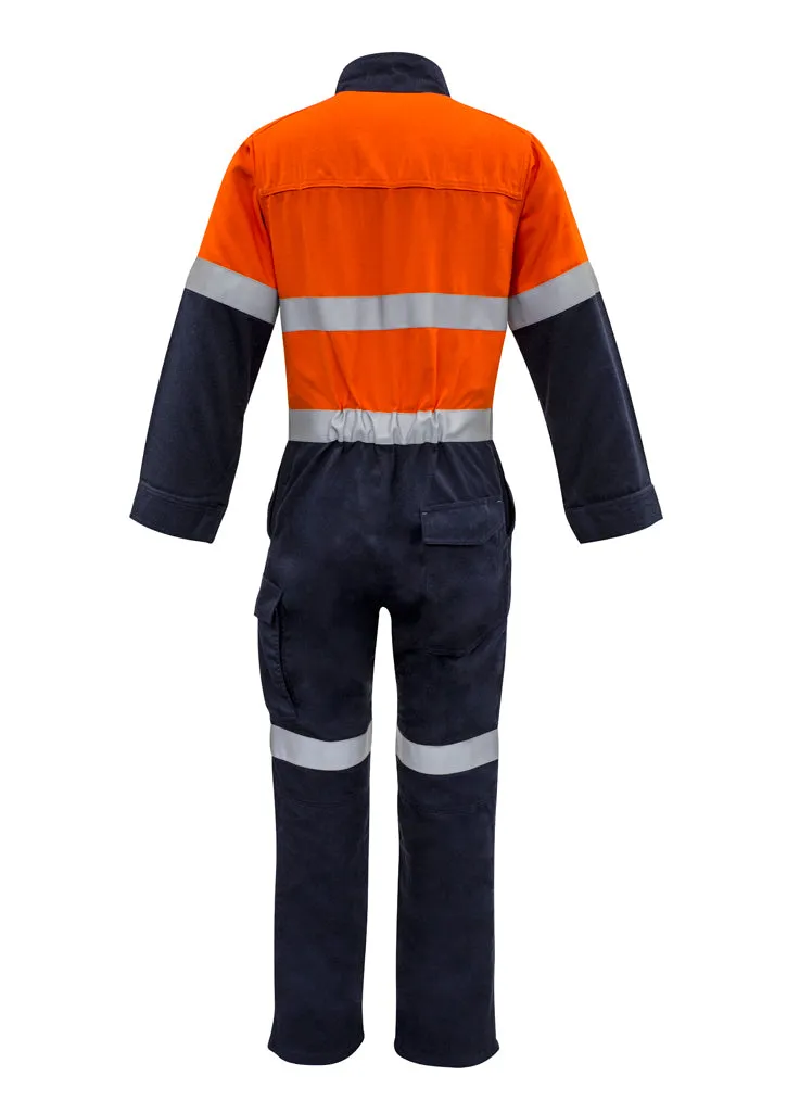 ZC525 Mens Orange Flame HRC 2 Hoop Taped Spliced Overall