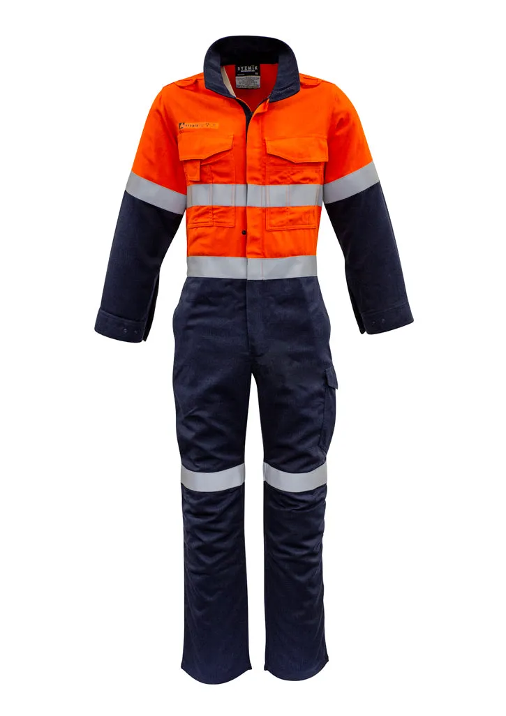 ZC525 Mens Orange Flame HRC 2 Hoop Taped Spliced Overall